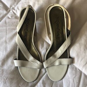 Yves Saint Laurent White Strappy Sandals
